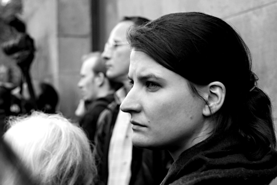 Sony Alpha A230 with Helios-44-2 - Highlights of Antifascist Demonstration in B&W - Portraits 13