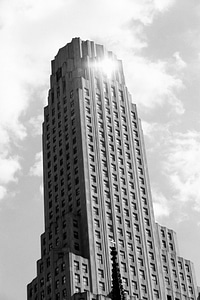 City architecture black and white photo