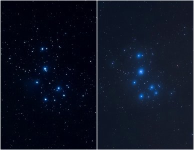 Two Versions of the Pleiades Cluster photo
