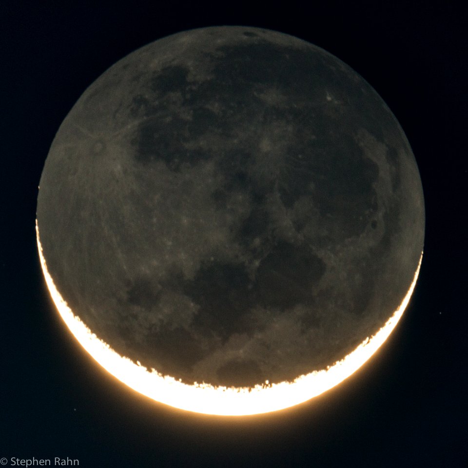 Waxing Crescent Moon with Earthshine