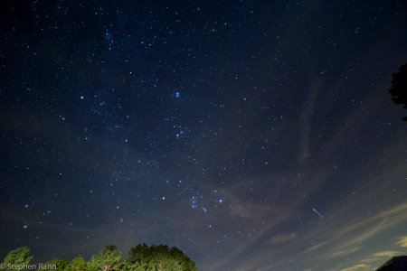 Winter Sky with Meteor