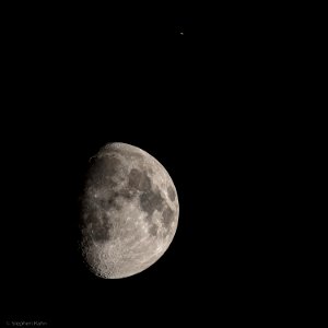 Waxing Gibbous Moon and Saturn photo