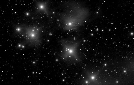 Pleiades Cluster in Monochrome photo
