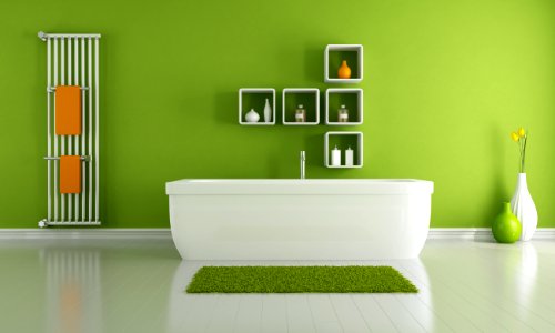 green modern bathroom