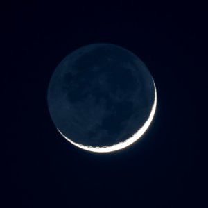 4% Illuminated Crescent Moon with Earthshine