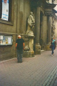 Vilia - People in front of a Church photo