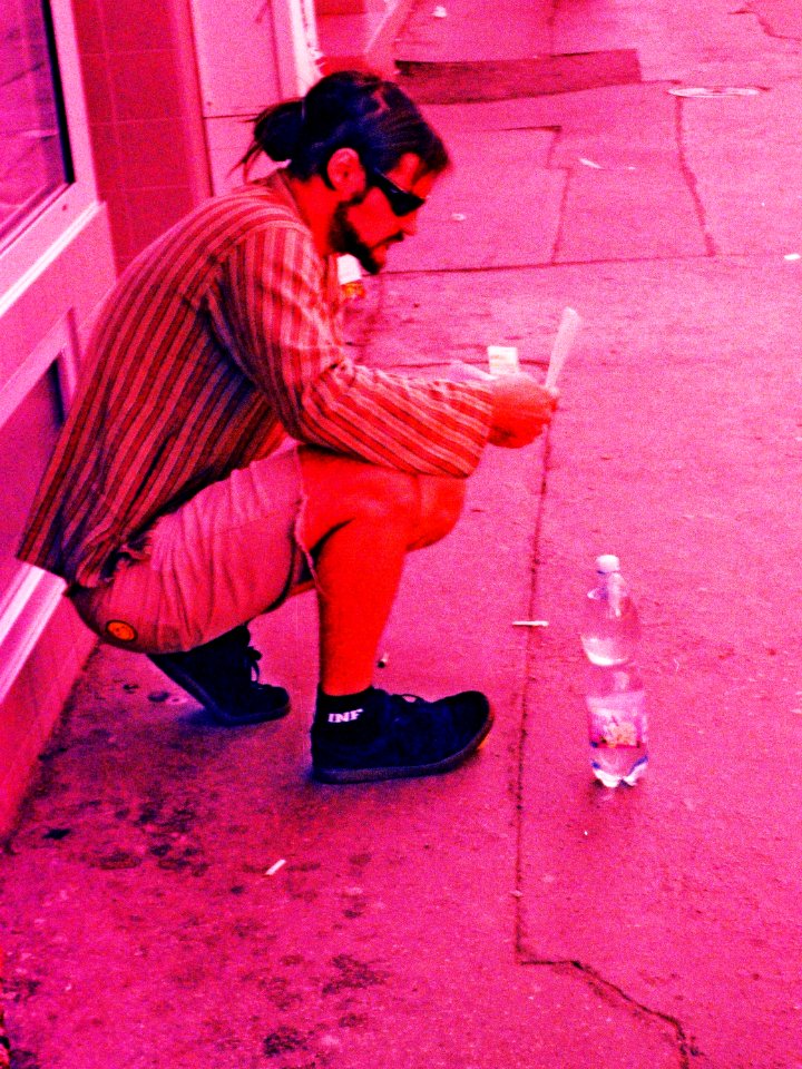 Pentacon Electra + Cross Processed Film - Man and Bottle