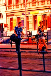 Praktica MTL 5 + Pentacon Electric 4/200 MC - Tram Stop Antonínská