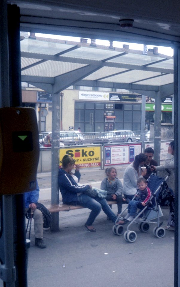 FED-5S + Industar-50 - Tram Stop from the Tram Door 2