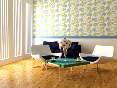 bright interior design of modern living room photo