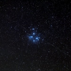 Pleiades Cluster and Satellite photo