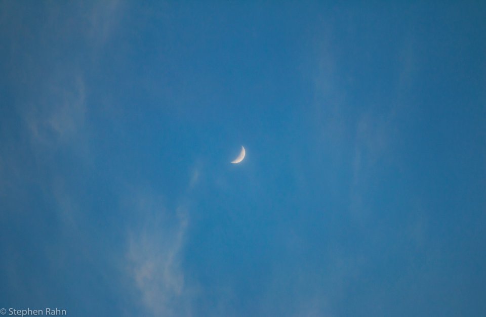 Cloudy Cresent Moon