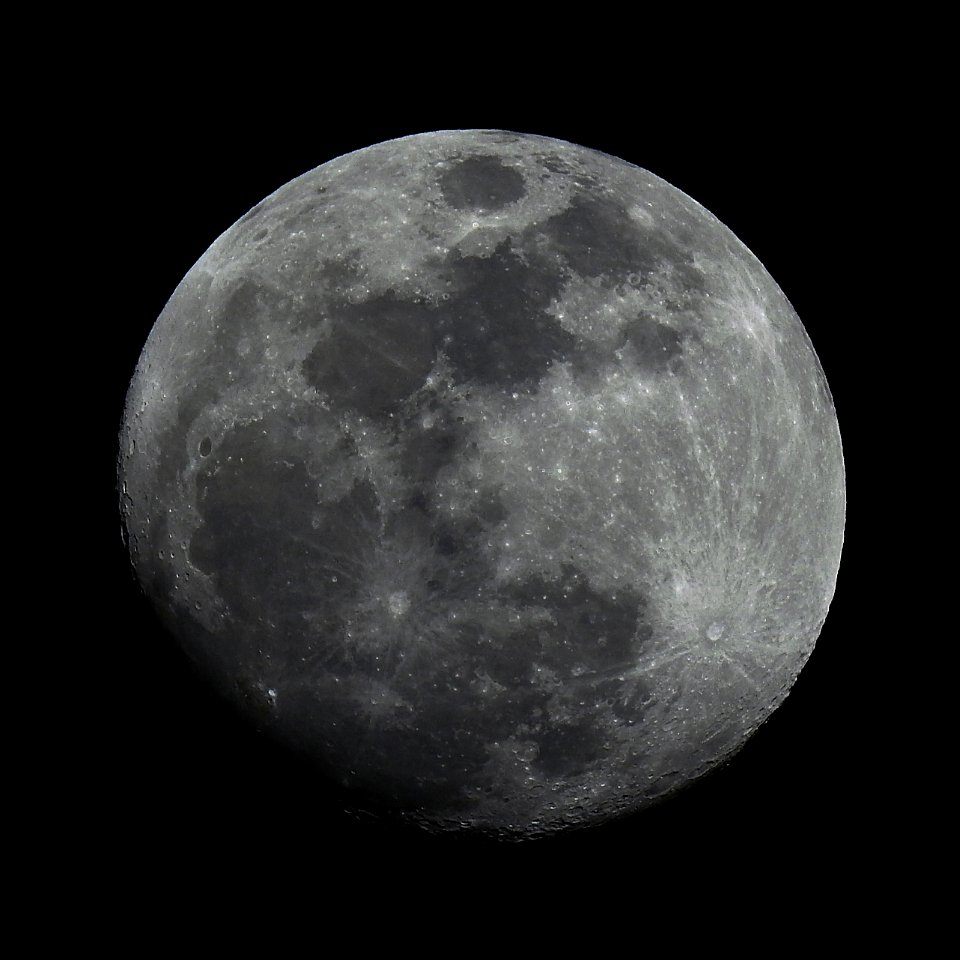 96% Illuminated Waxing Gibbous Moon on 1-29-18