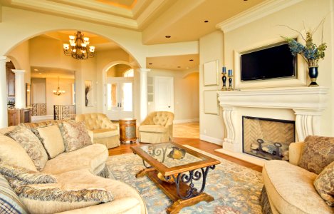 Beautiful Living Room in Luxury Home photo