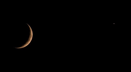 12% Waxing Crescent Moon and Venus photo