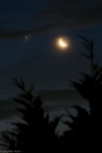 Venus and Waning Crescent Moon photo