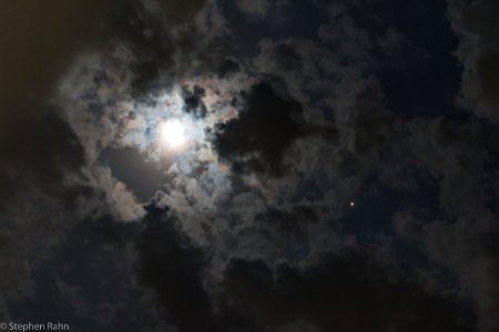 Moon and Mars in the Clouds