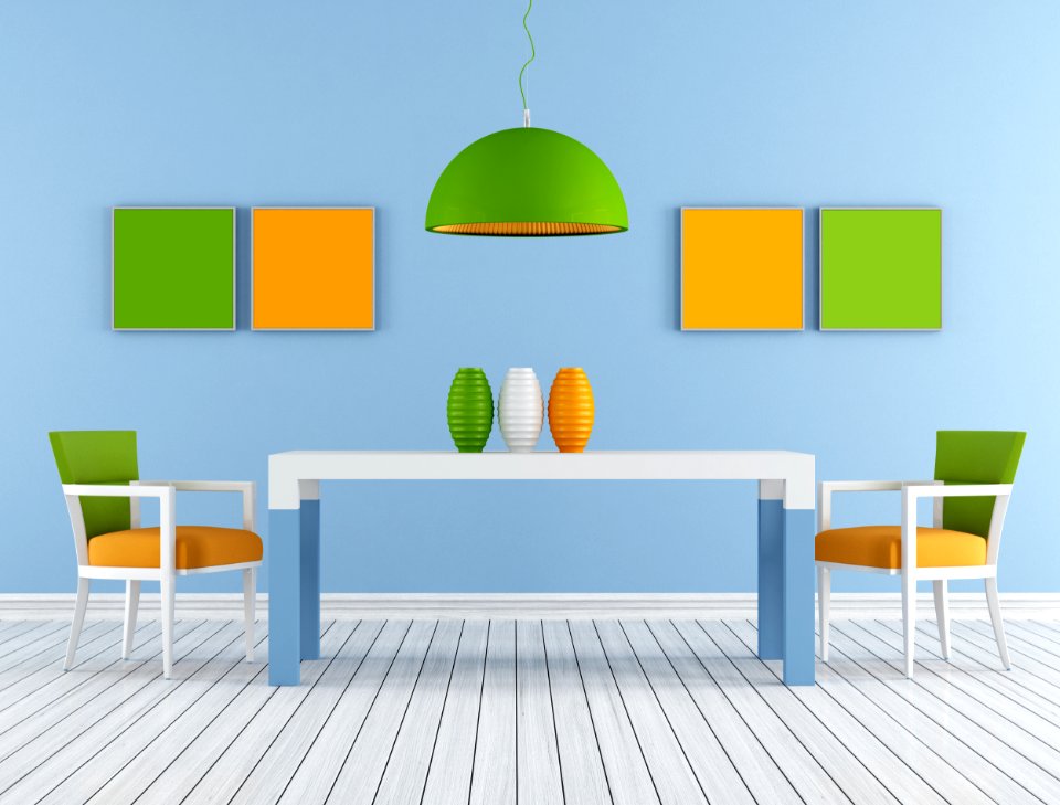 Colorful modern diningroom