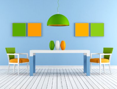 Colorful modern diningroom photo