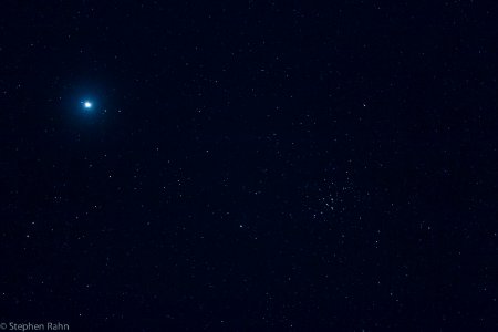 Jupiter and the Beehive Cluster photo
