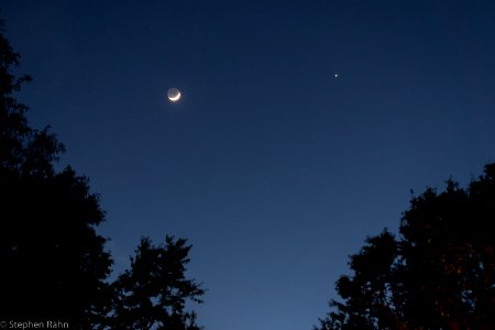 Waxing Crescent Moon and Venus photo