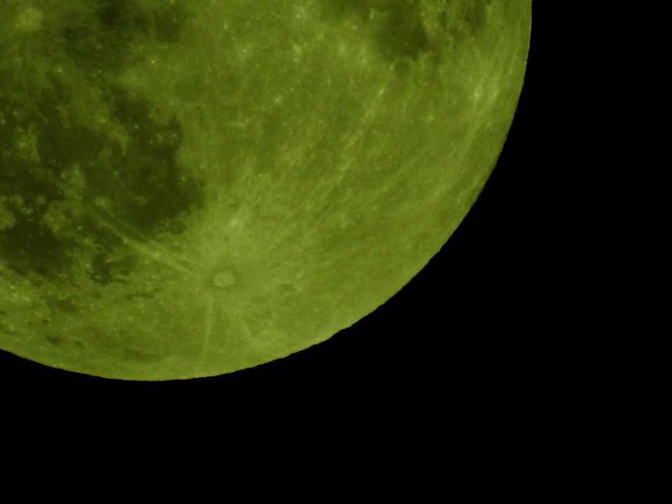 Blue moon, green moon, yellow moon. Tonight's full moon in Fort Collins, Colorado