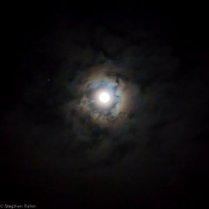 Nearly Full Moon and Mars
