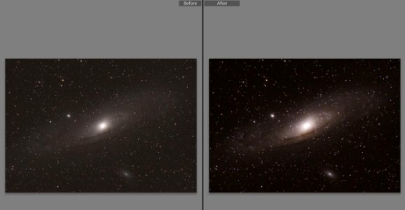 M31 - Before and After photo