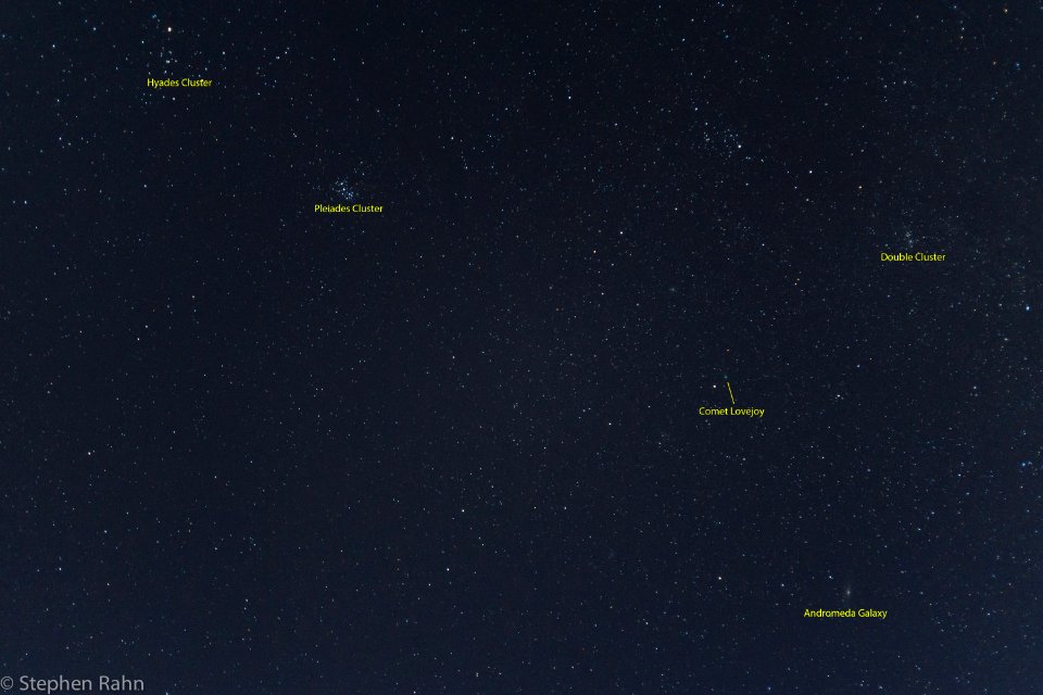 Annotated Winter Night Sky