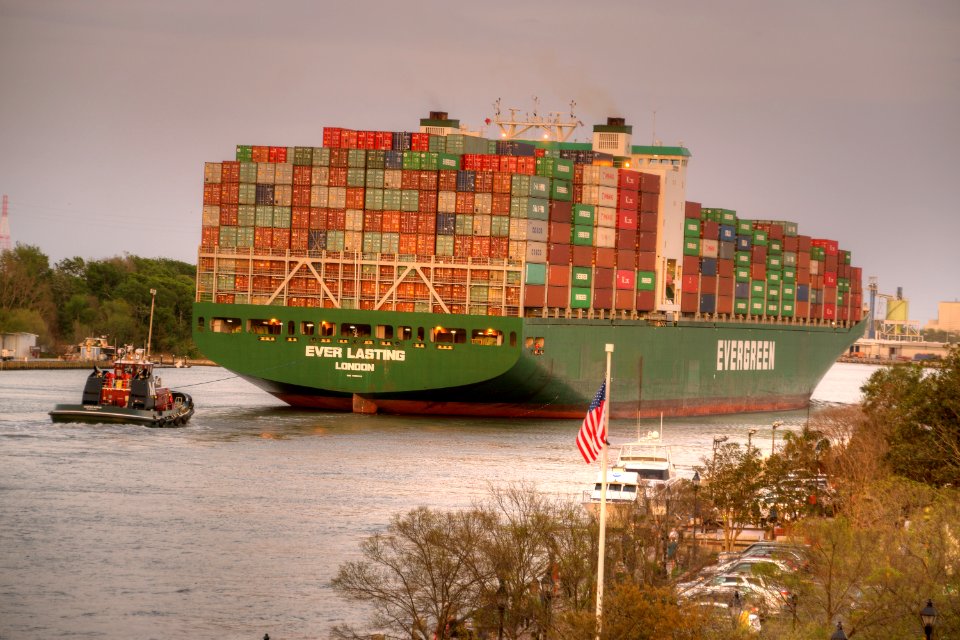 Container Ship on the Savannah River