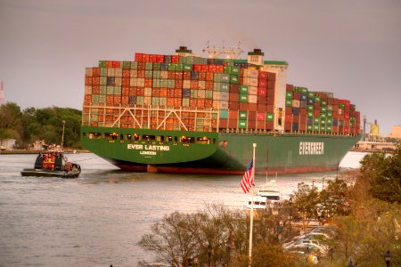 Container Ship on the Savannah River photo
