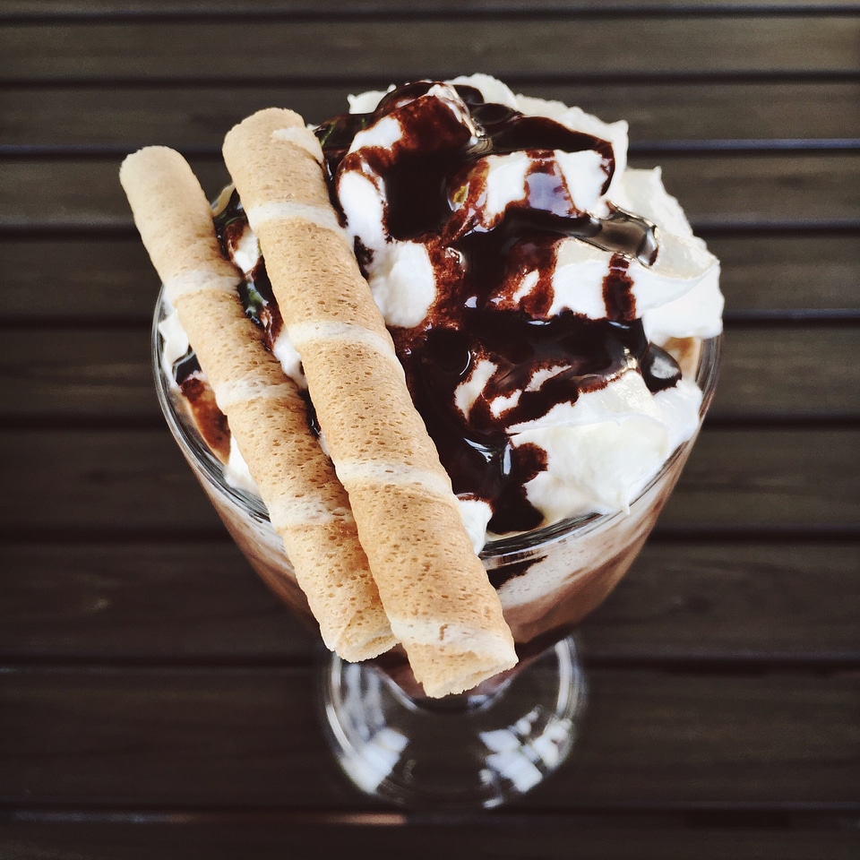 Vanilla chocolate ice-cream