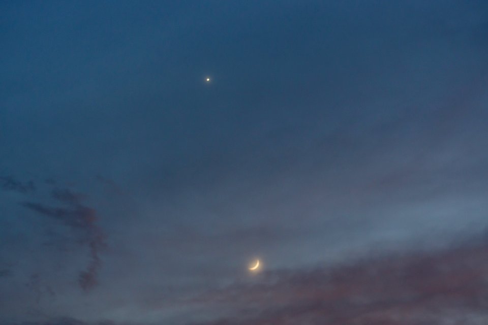 Venus and 7% Waxing Crescent Moon photo