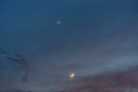 Venus and 7% Waxing Crescent Moon photo