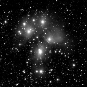 Pleiades Cluster - Messier 45 - Monochrome photo