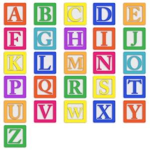 Letters colourful block photo