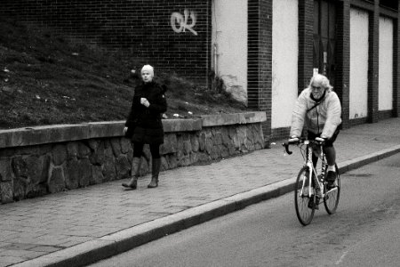Cyclist and Pedestrian photo