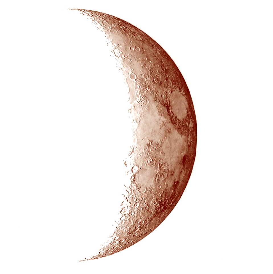 Waxing Crescent Moon on 2-1-17 - Inverted