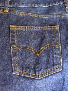 Jeans seam blue photo