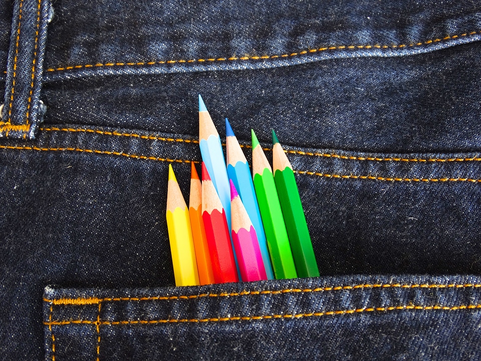 School supplies colour pencils color