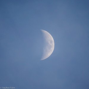 Cloudy Daytime Moon