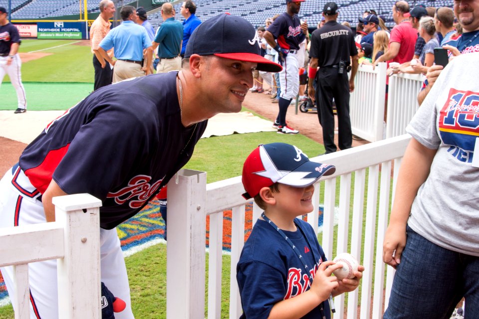 Martin Prado makes a new friend.