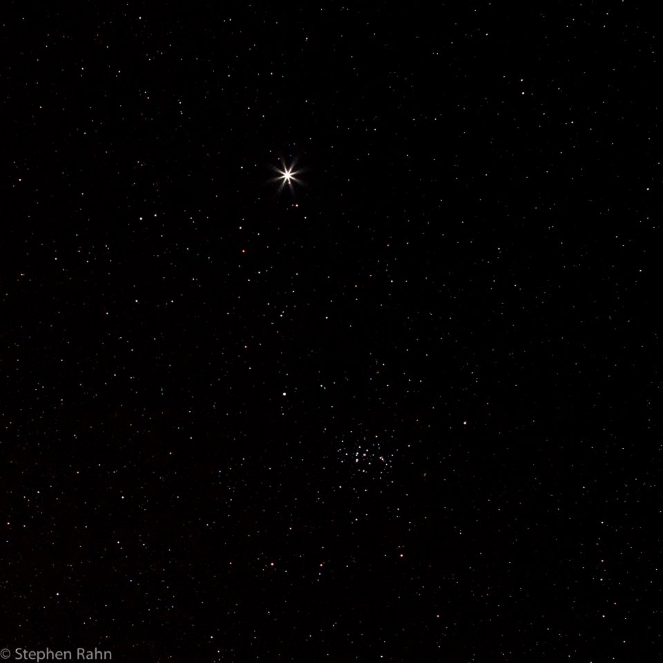 Jupiter and the Beehive Cluster