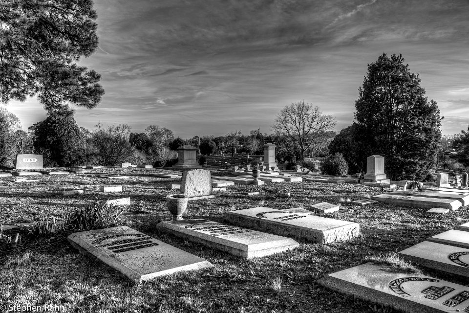 Riverside Cemetery Monochrome