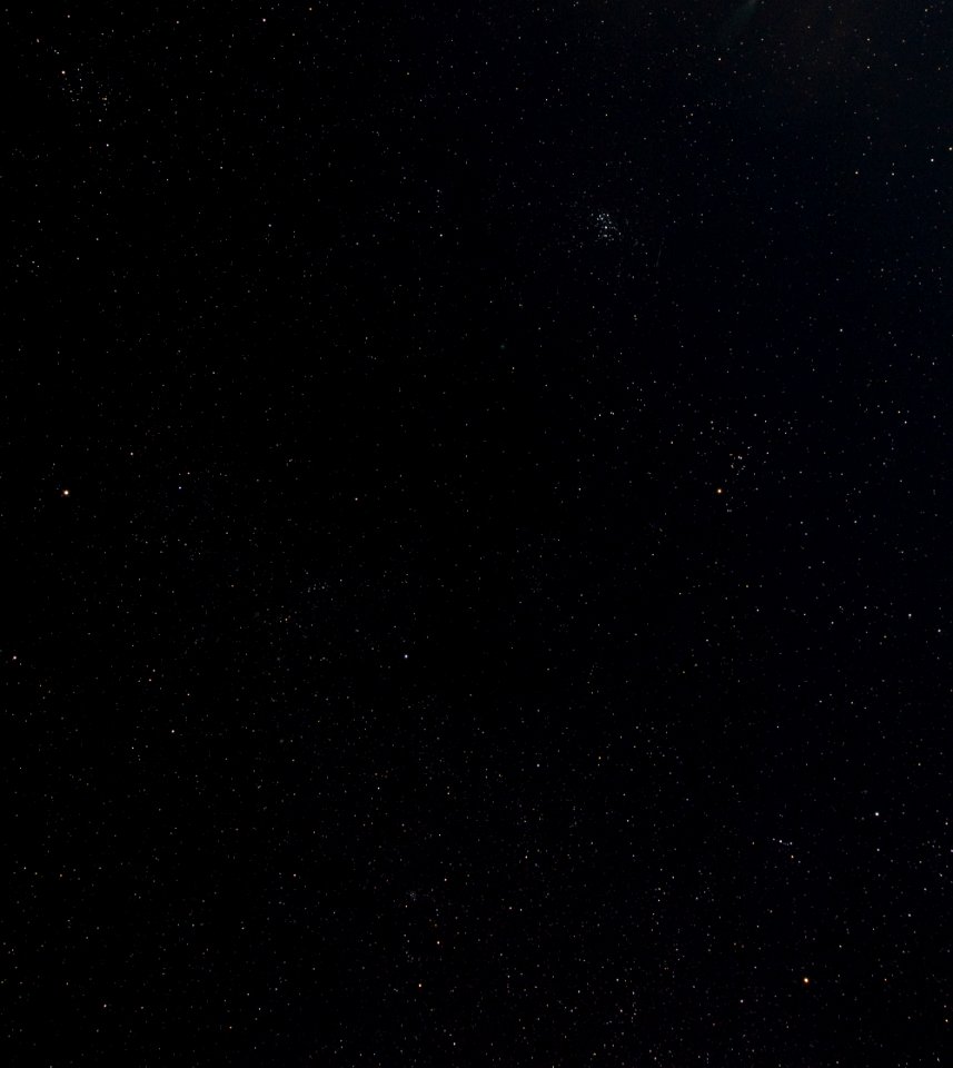 Comet 46/P Wirtanen, the Pleiades, and the Hyades on 12-17-18