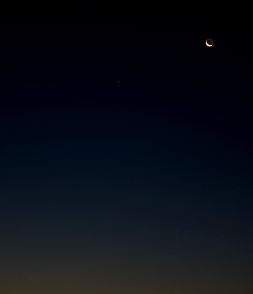 Crescent Moon and a Planetary Trio