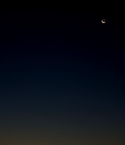 Crescent Moon and a Planetary Trio