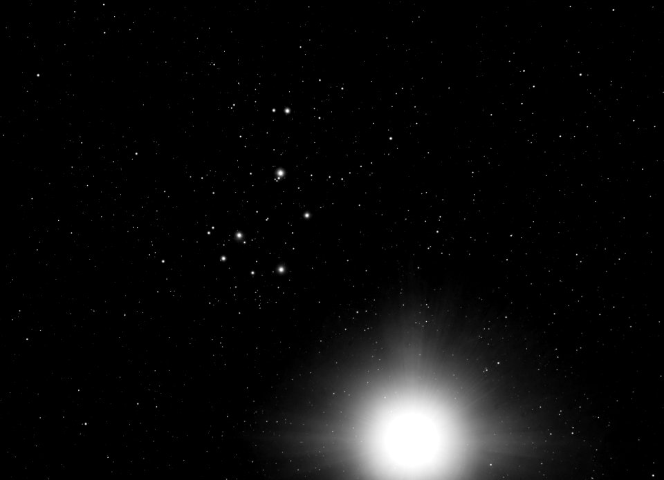 Venus and the Pleiades on 4-1-20
