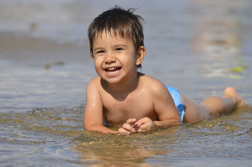 Sea holiday swimming