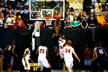 Going up for the Dunk.